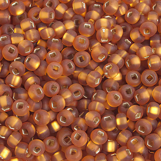 Czech Seed Beads - 6/0 - Silver Lined Dark Topaz Matte (500g)