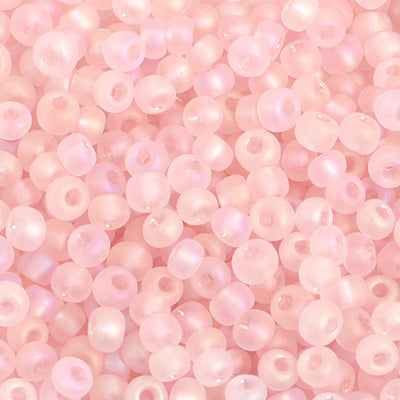 Czech Seed Beads - 6/0 - Matte Transparent Light Rose AB (500g)