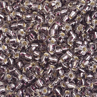 Czech Seed Beads - 6/0 - Silver Lined Striped Black/Crystal (500g)
