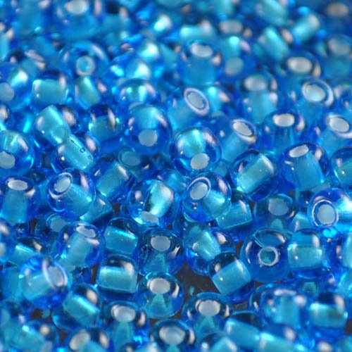 Czech Seed Beads - 6/0 - White-lined Aqua (500g)