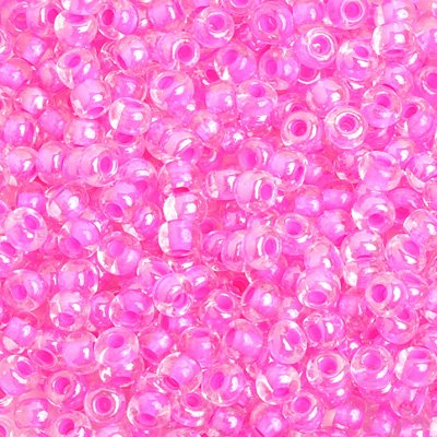 Czech Seed Beads - 6/0 - Colour Lined Fuchsia/ Crystal (500g)