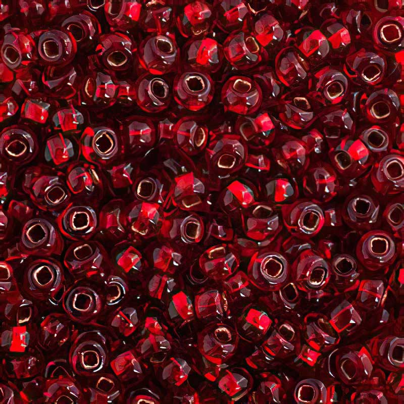 Czech Seed Beads - 6/0 - Copper-Lined Transparent Ruby (500g)