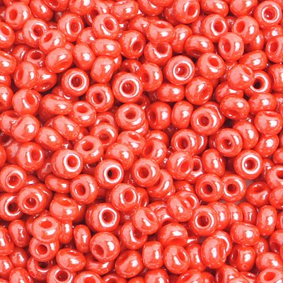 Czech Seed Beads - 6/0 - Opaque Orange Lustre (500g)