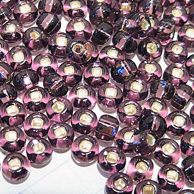 Czech Seed Beads - 6/0 - Transparent Silver Lined Amethyst (500g)