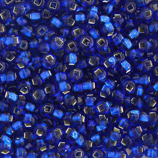 Czech Seed Beads - 6/0 - Transparent Silver Lined Capri Blue (500g)