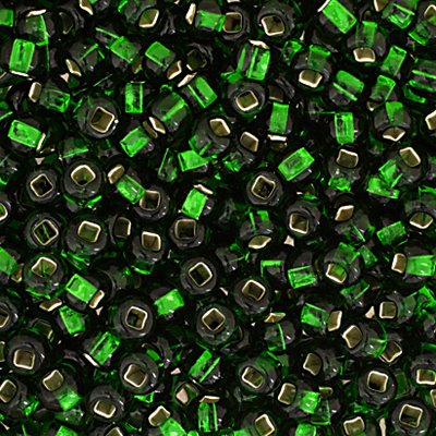 Czech Seed Beads - 6/0 - Silver Lined Green (500g)