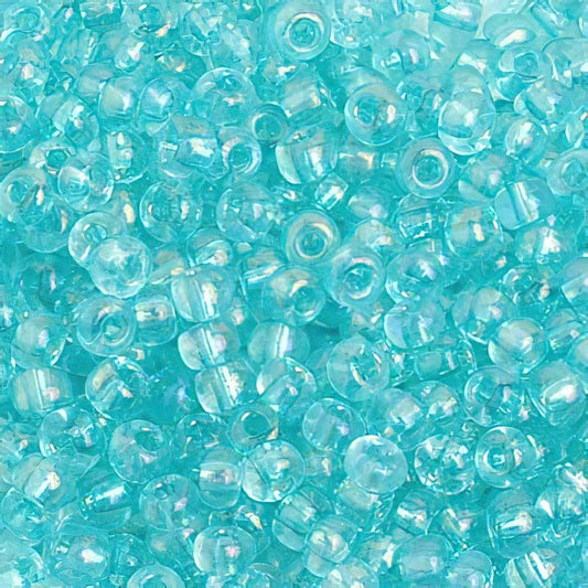 Czech Seed Beads - 6/0 - Transparent Teal Green Rainbow AB (500g)