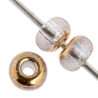 Czech Seed Beads - 6/0 - Transparent Crystal Gold Half Coat (100g)