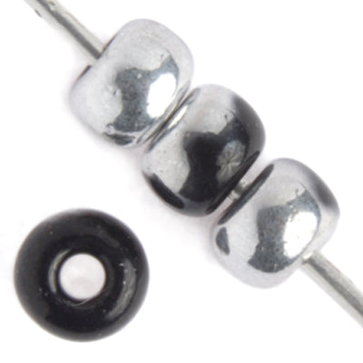 Czech Seed Beads - 6/0 - Opaque Black Labrador Half Coat (100g)