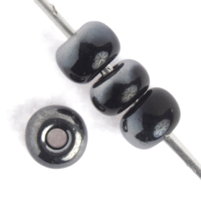 Czech Seed Beads - 6/0 - Opaque Black Chrome Half Coat (100g)