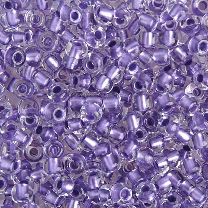 Czech Seed Beads - 6/0 - Colour lined Crystal/Lilac Metallic (500g)