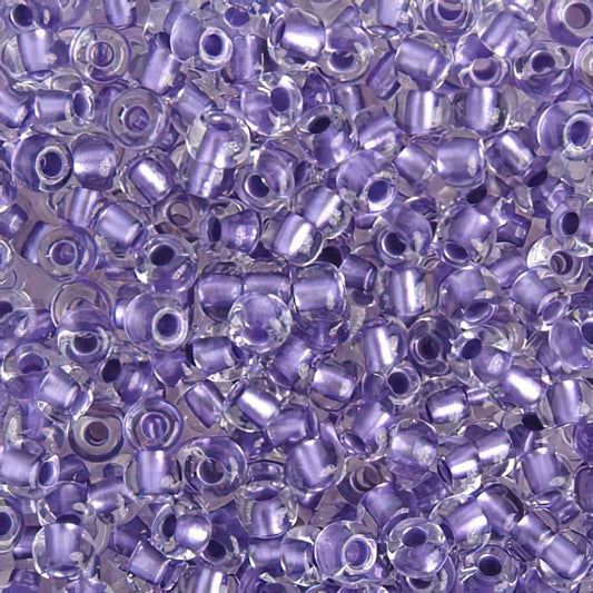 Czech Seed Beads - 6/0 - Colour lined Crystal/Lilac Metallic (500g)