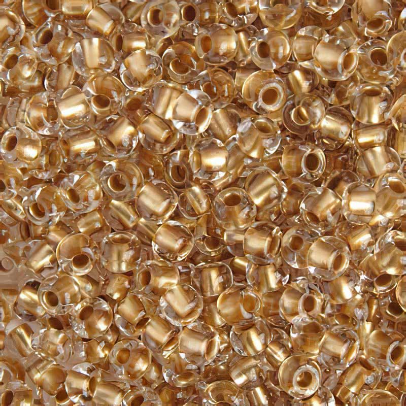 Czech Seed Beads - 6/0 - Colour lined Crystal/Gold Metallic (500g)