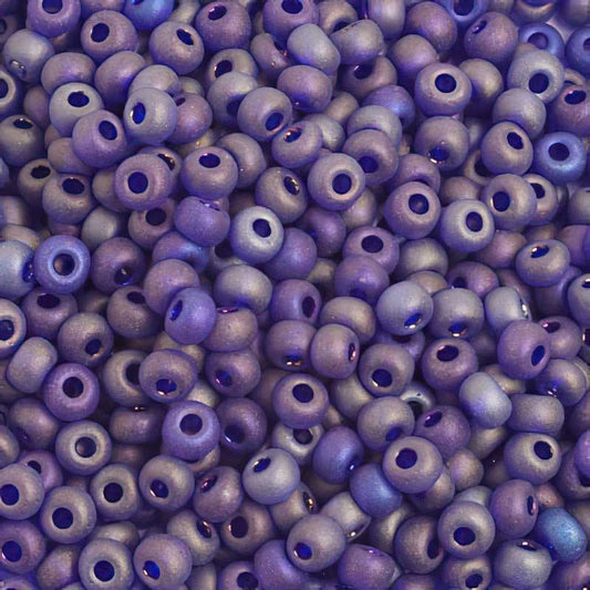 Czech Seed Beads - 6/0 - Transparent Navy AB Matte (500g)