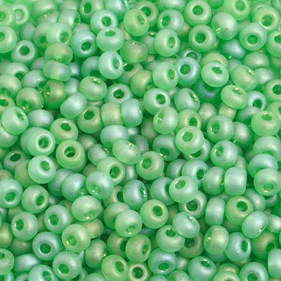 Czech Seed Beads - 6/0 - Transparent Matte Light Green AB (500g)