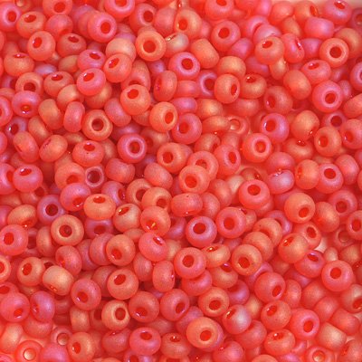 Czech Seed Beads - 6/0 - Transparent Matte Orange Solgel (500g)