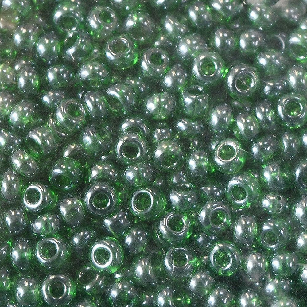Czech Seed Beads - 6/0 - Transparent Medium Green Luster (500g)