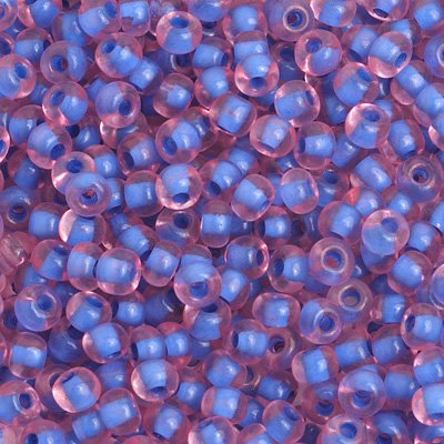 Czech Seed Beads - 6/0 - Colour Lined Pink/ Blue [Terra] (500g)