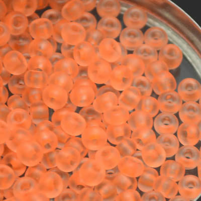 Czech Seed Beads - 6/0 - Transparent Matte Neon Orange (250g)