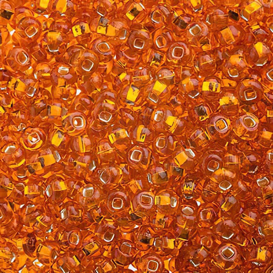 Czech Seed Beads - 6/0 - Silver Lined Orange (20g)