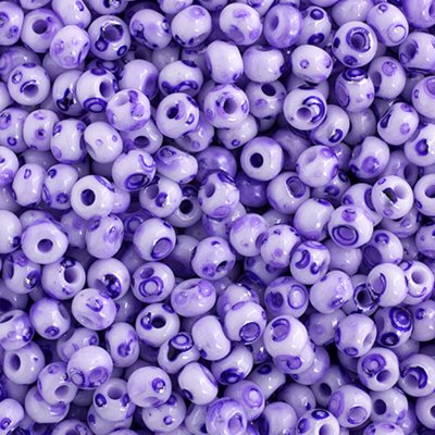 Czech Seed Beads - 6/0 - White Purple Terra Melafyr (500g)