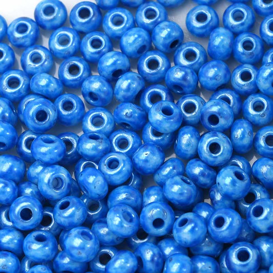 Czech Seed Beads - 6/0 - White Blue Terra Melafyr (500g)