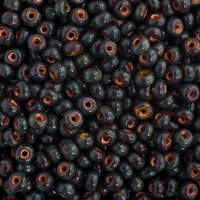 Czech Seed Beads - 6/0 - Opaque Yellow/Red Travertine (250g)