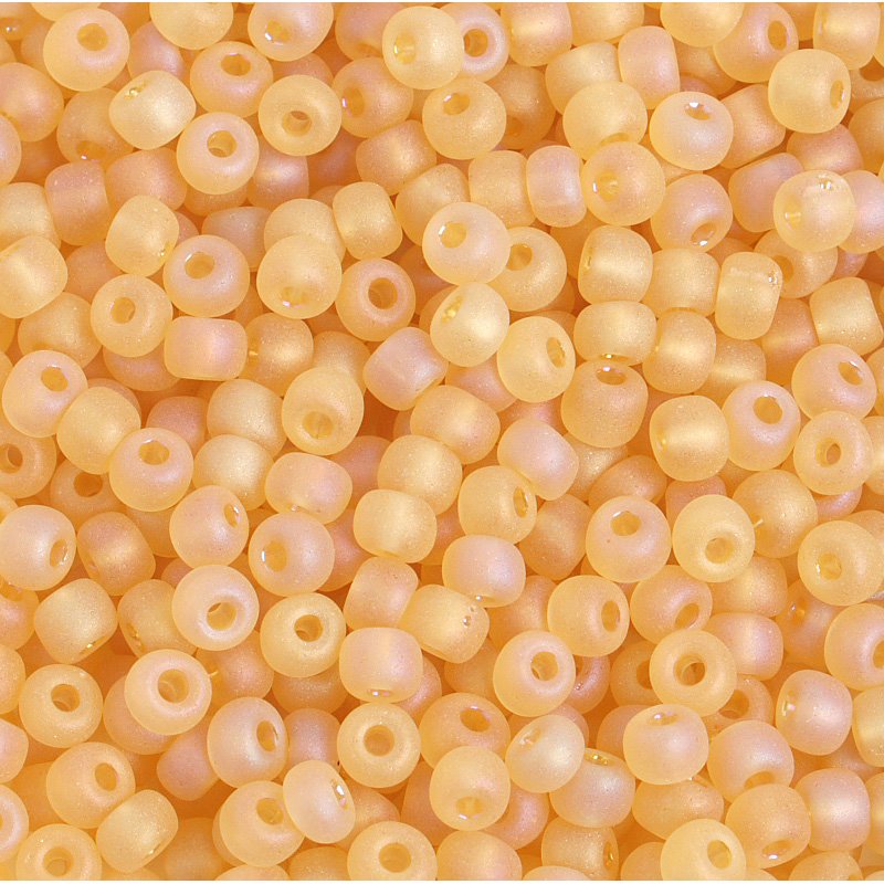 Czech - 4/0 Seed Beads - Light Topaz Rainbow Matte (500g)