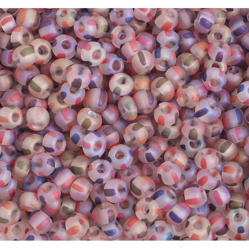 Czech - 4/0 Seed Beads - Striped Transparent Multi Matte (500g)