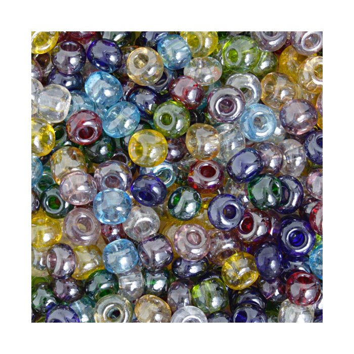 Czech - 2/0 - Seed Beads - Multi Transparent Lustered (500g)