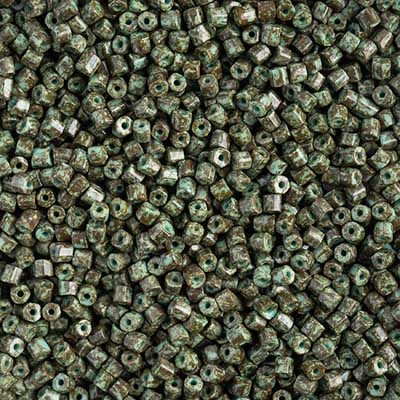 Czech - 10/0 2-cut Seed Beads - Turquoise Travertine (500g)