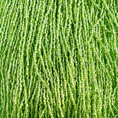 Czech - 10/0 2-cut Seed Beads - Silver Lined Lime Green (500g Strung)