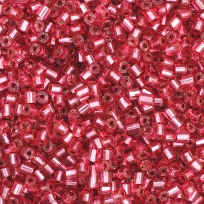 Czech - 10/0 2-cut Seed Beads - Silver Lined Light Red Dyed (500g Strung)