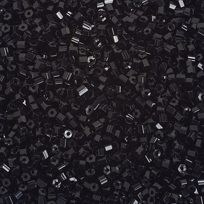 Czech - 10/0 2-cut Seed Beads - Opaque Black (500g)