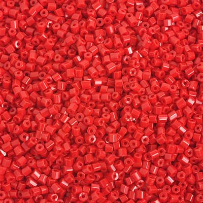 Czech - 10/0 2-cut Seed Beads - Opaque Red (500g Strung)