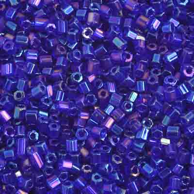 Czech - 10/0 2-cut Seed Beads - Transparent Navy Blue AB (500g)