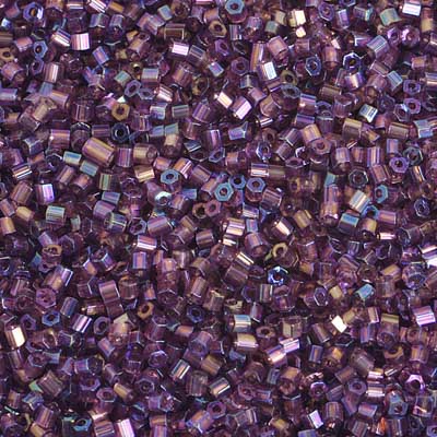 Czech - 10/0 2-cut Seed Beads - Transparent Dark Purple AB (500g Strung)