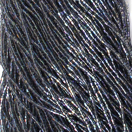 Czech - 10/0 2-cut Seed Beads - Transparent Black Diamond AB (500g)