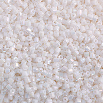 Czech - 10/0 2-cut Seed Beads - Chalk White Rainbow (500g)