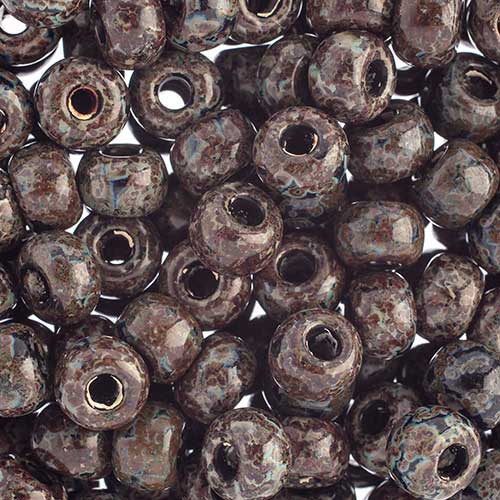 Czech - 32/0 Seed bead - Jet Travertine (250g)