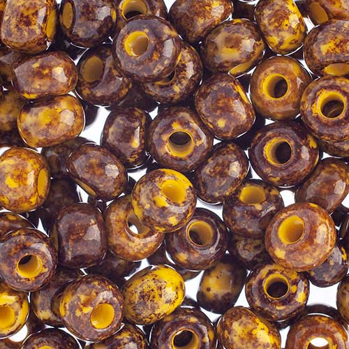 Czech - 32/0 Seed bead - Yellow Travertine (250g)