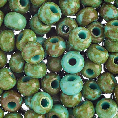 Czech - 32/0 Seed bead - Turquoise Travertine (250g)