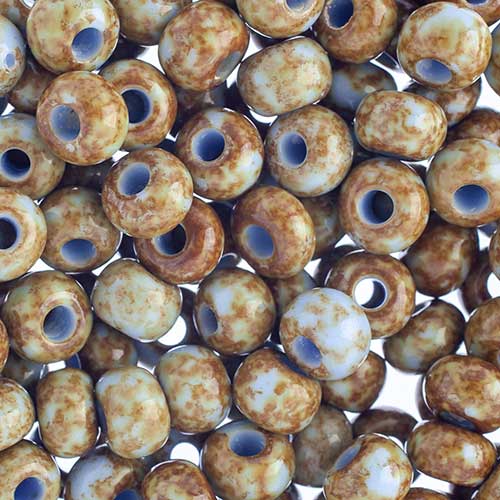 Czech - 32/0 Seed bead - Light Blue Travertine (250g)