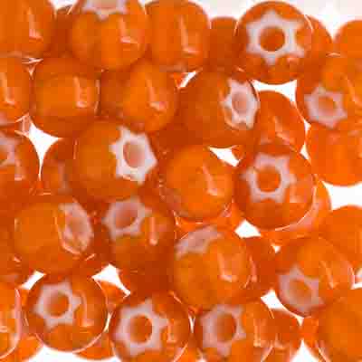 Czech - 32/0 Seed bead - Cornelian White Star Orange (50g)