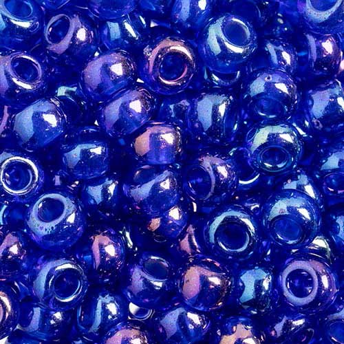 Czech - 32/0 Seed bead - Transparent Sapphire Rainbow (250g)