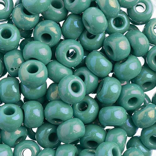 Czech - 32/0 Seed bead - Opaque Green Turquoise Rainbow (250g)