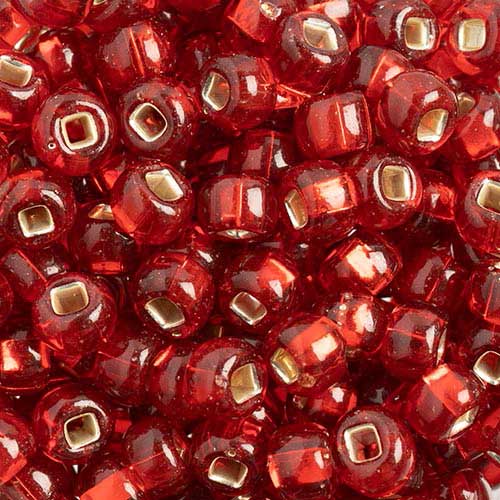 Czech - 32/0 Seed bead - Silver Lined Transparent Light Red (250g)