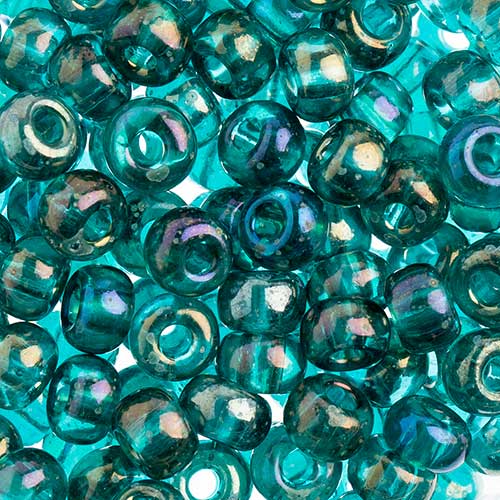 Czech - 32/0 Seed bead - Transparent Teal Rainbow (250g)