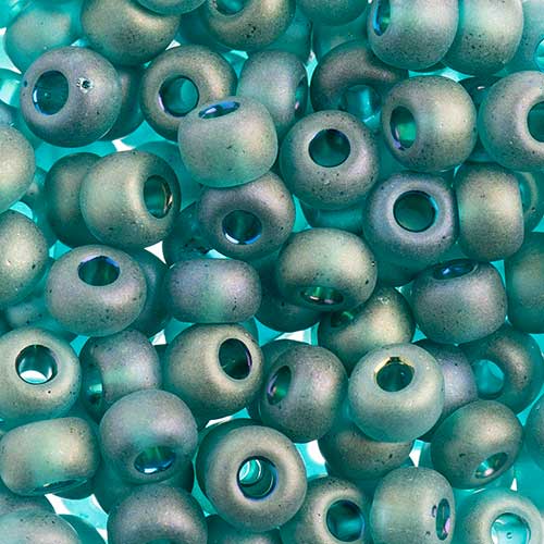Czech - 32/0 Seed bead - Transparent Teal Rainbow Matte (250g)