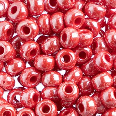 Czech - 32/0 Seed bead - Opaque Coral Red/sfinx (250g)